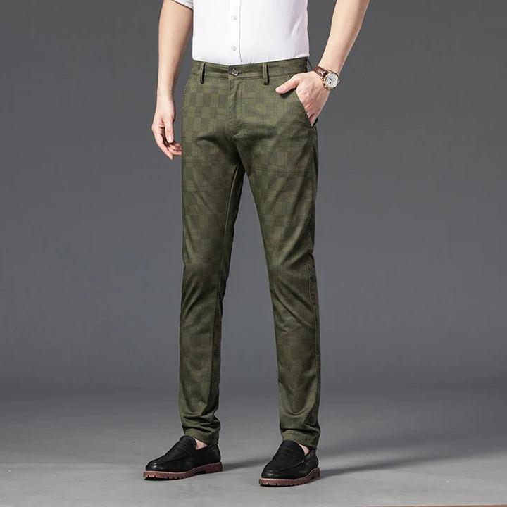 Plaid Stretch Dress Pants
