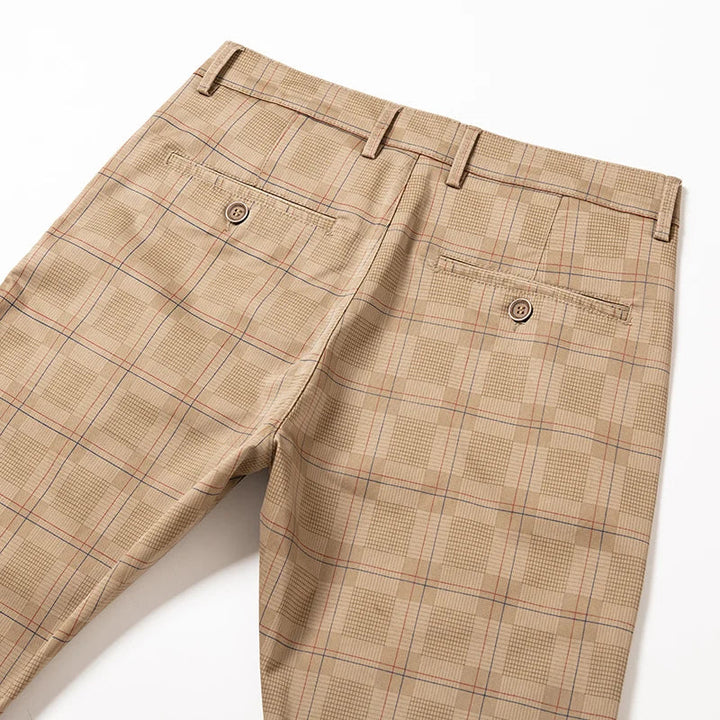 Plaid Stretch Dress Pants