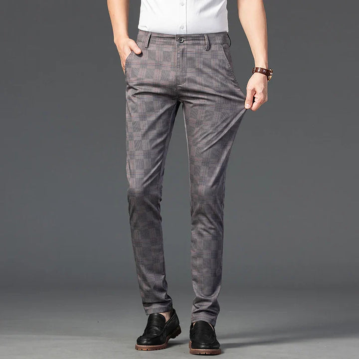 Plaid Stretch Dress Pants