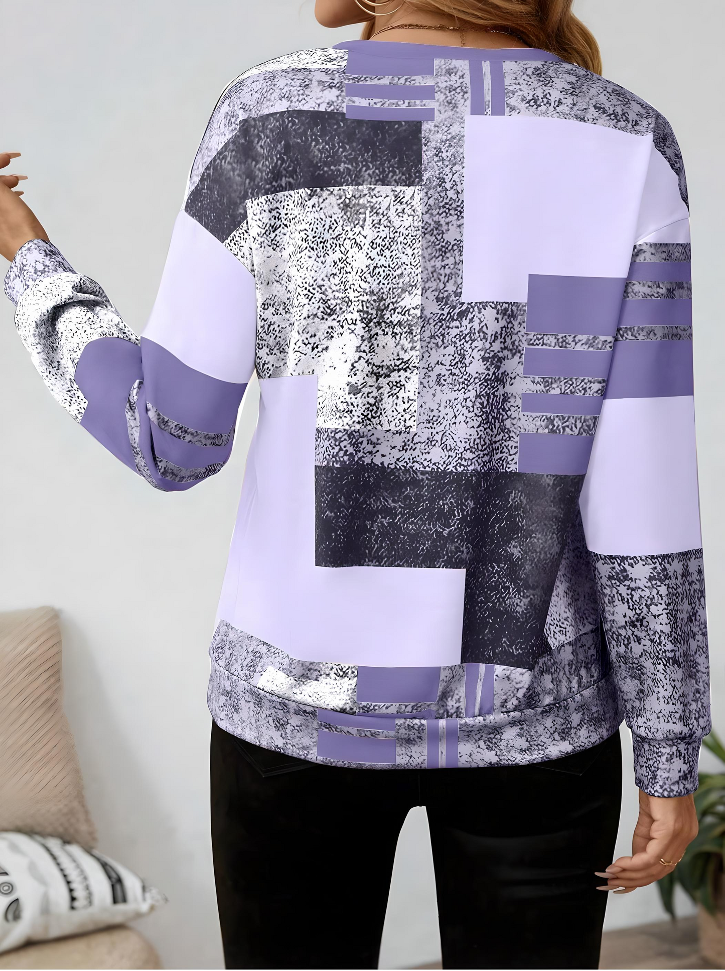 Geometric Zip Top