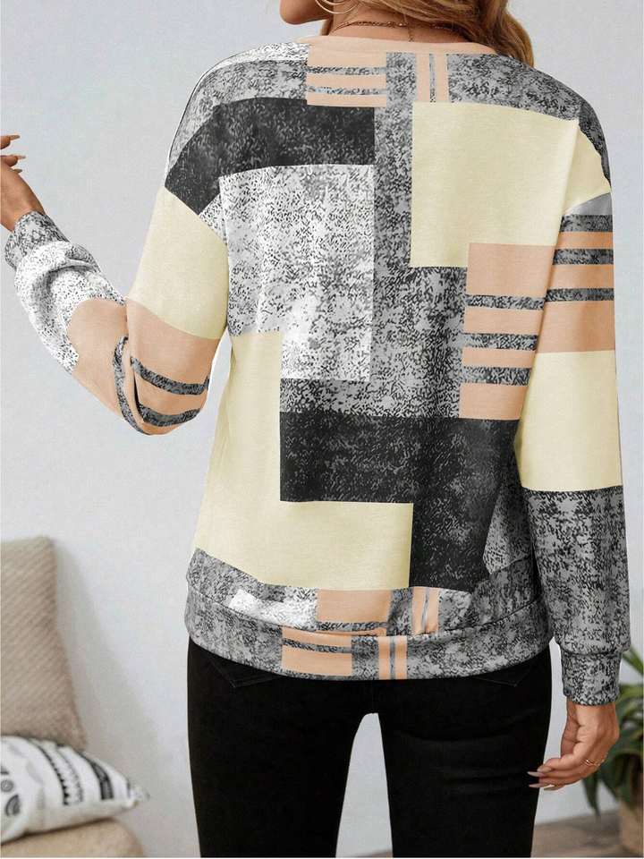 Geometric Zip Top