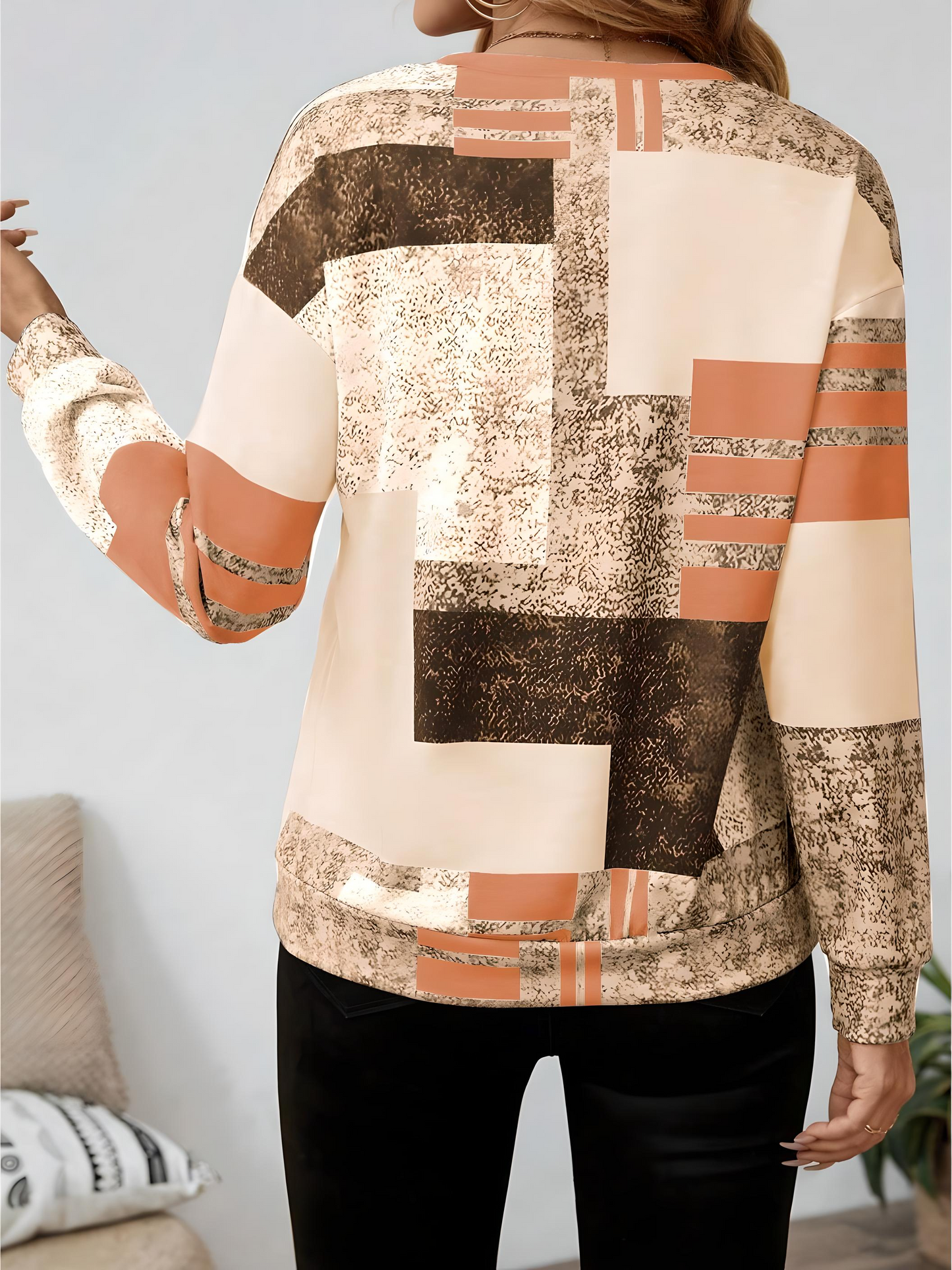 Geometric Zip Top