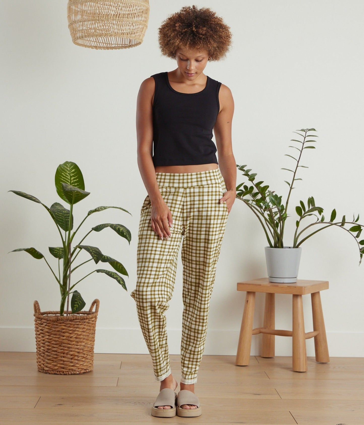 Sequoia Pant - Olive Plaid