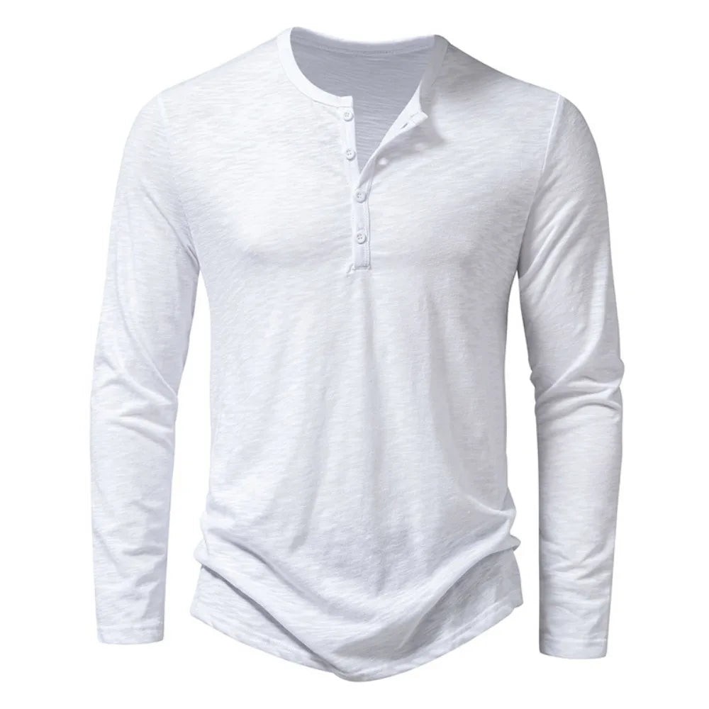 Eric | Premium Cotton Henley Shirt