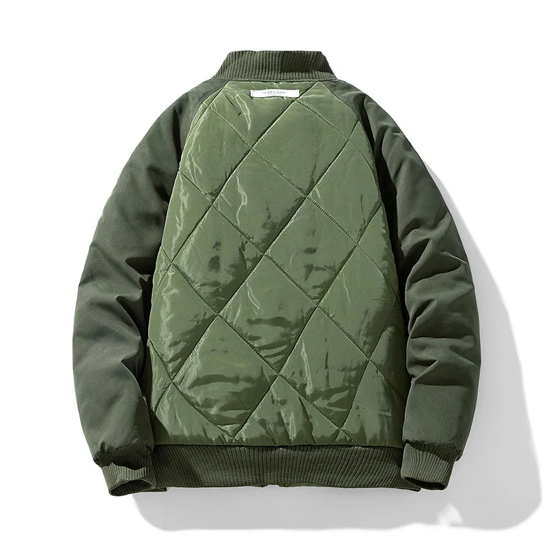 Regular Fit Quilted Puffer Bomber Jacket