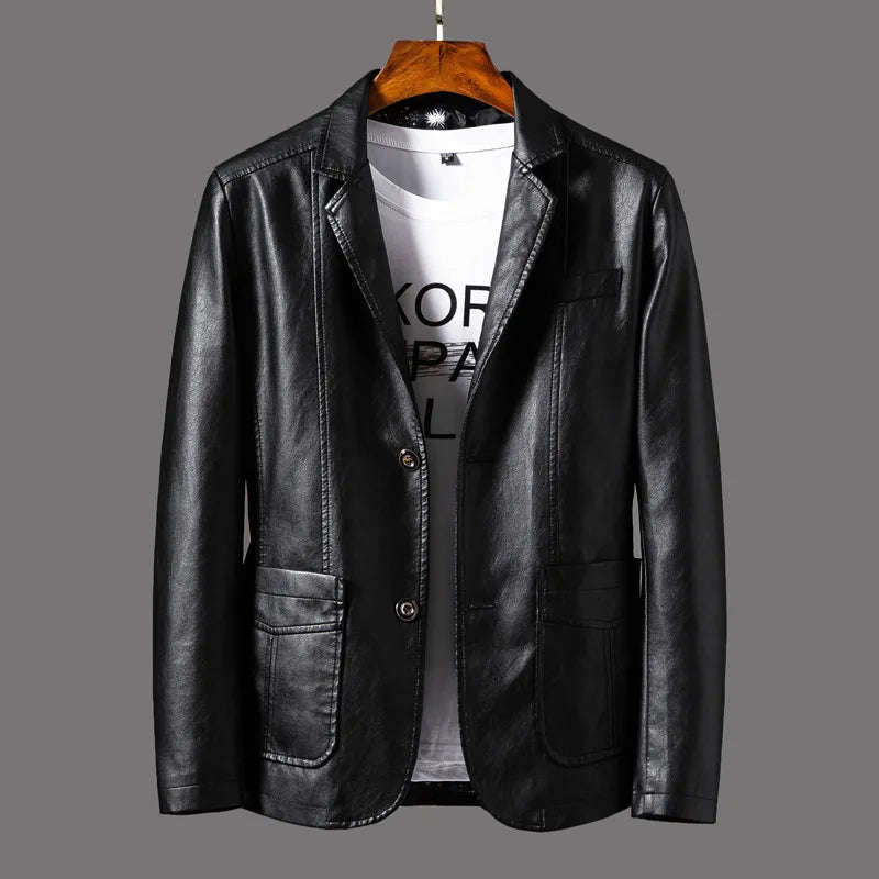 Men's Leather Biker Jacket