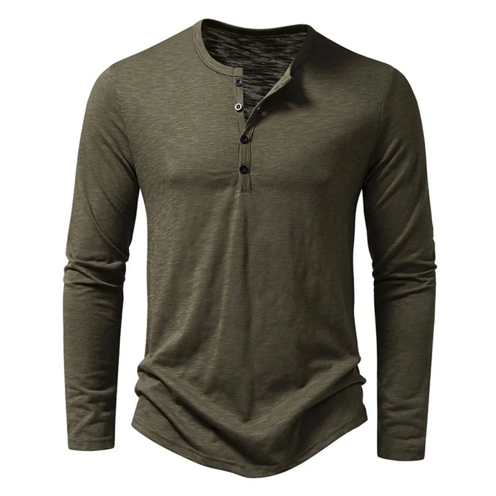 Eric | Premium Cotton Henley Shirt