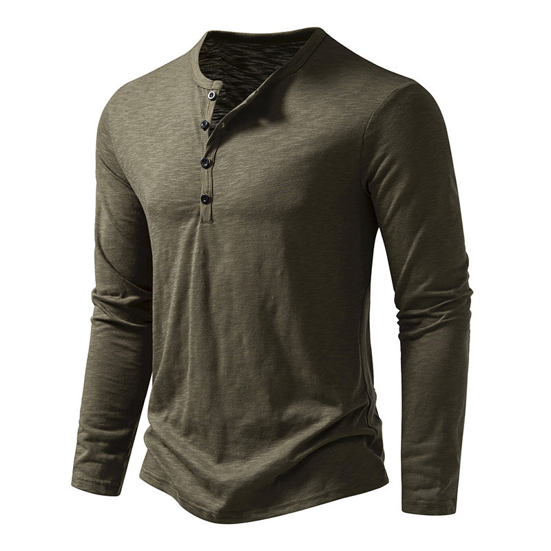 Eric | Premium Cotton Henley Shirt
