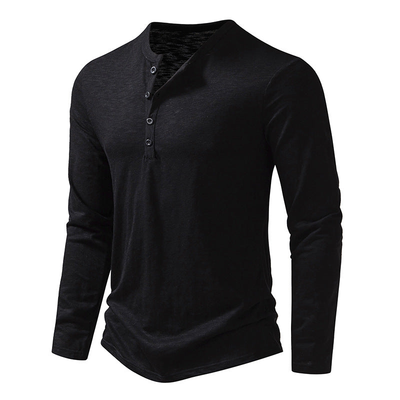 Eric | Premium Cotton Henley Shirt
