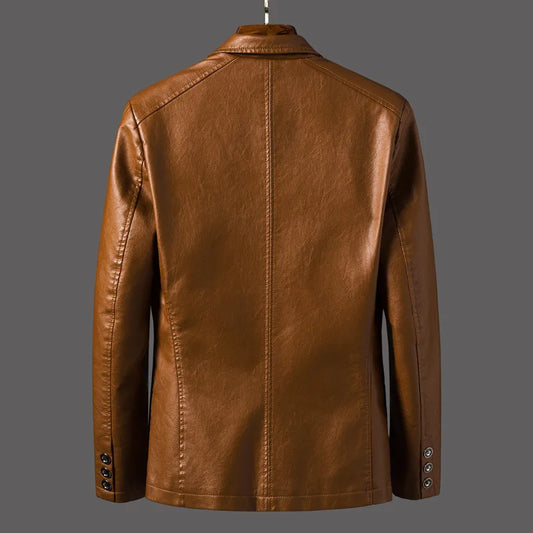 Men's Leather Biker Jacket