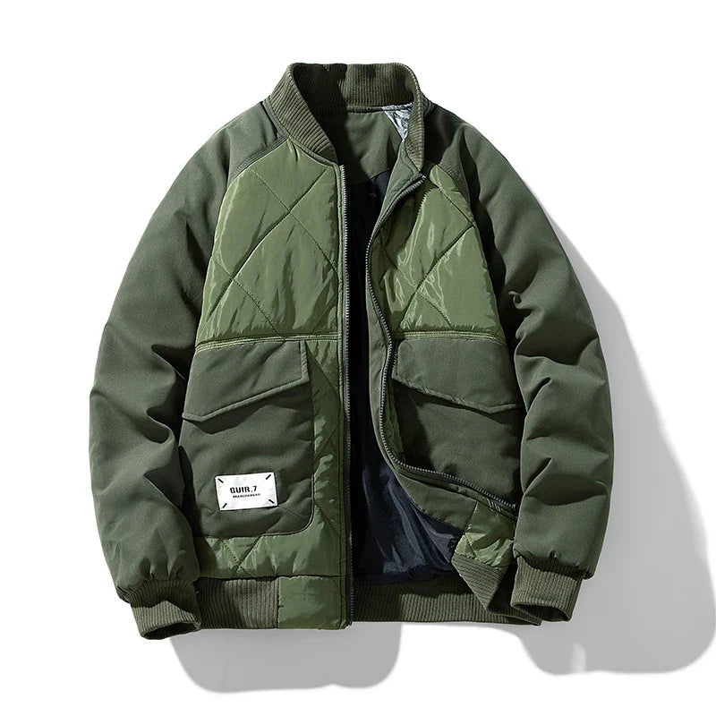 Regular Fit Quilted Puffer Bomber Jacket