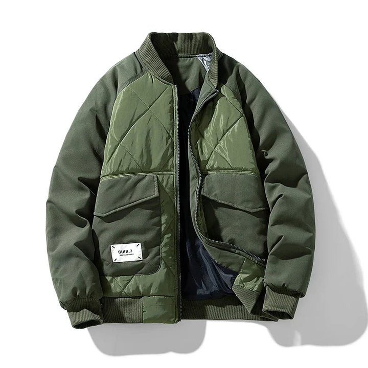Regular Fit Quilted Puffer Bomber Jacket
