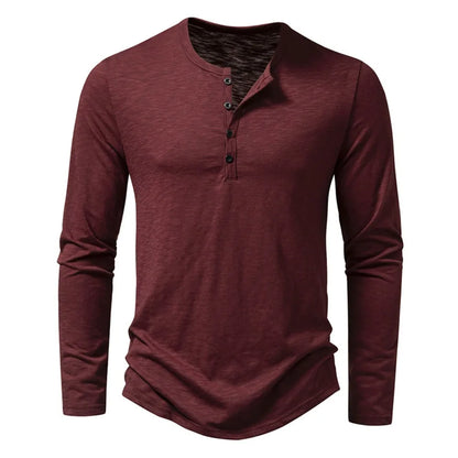 Eric | Premium Cotton Henley Shirt