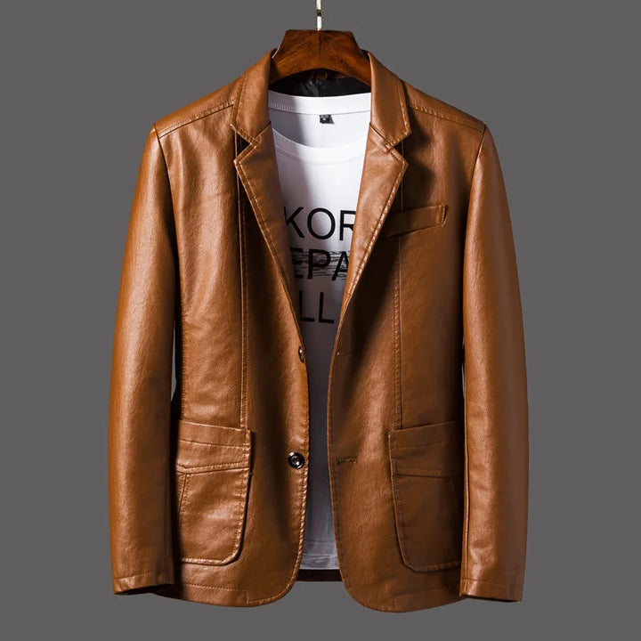 Men's Leather Biker Jacket