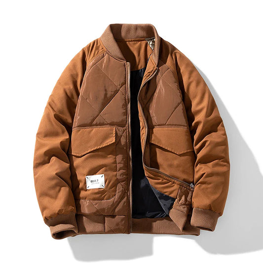 Regular Fit Quilted Puffer Bomber Jacket
