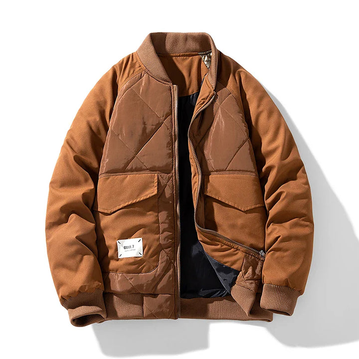 Regular Fit Quilted Puffer Bomber Jacket
