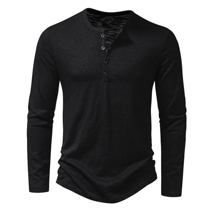 Eric | Premium Cotton Henley Shirt