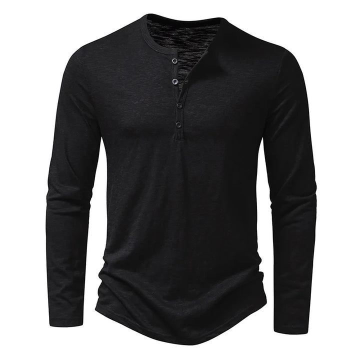 Eric | Premium Cotton Henley Shirt