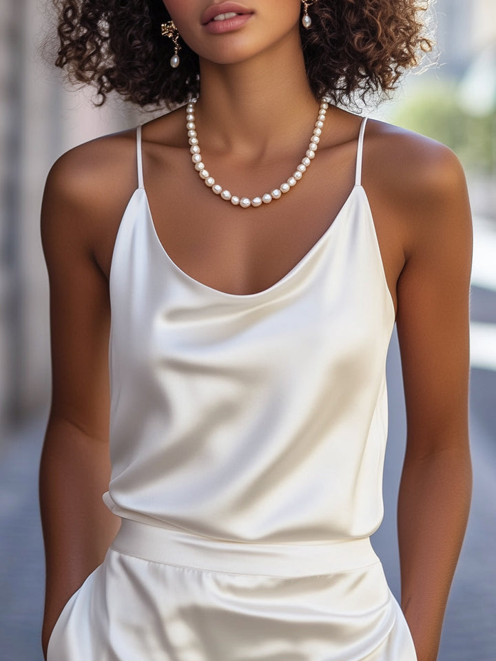 Chic Spaghetti Strap Satin Camisole