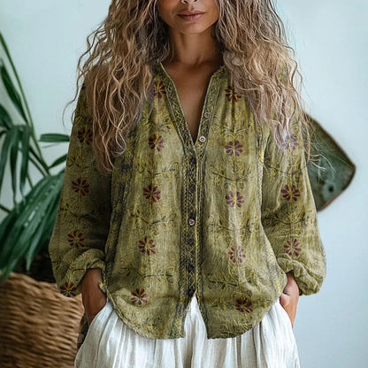 Vintage Leaf Blouse
