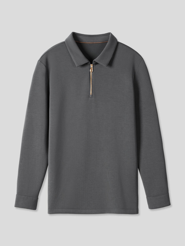 Modal Blend Long Sleeve Half Zip Polo