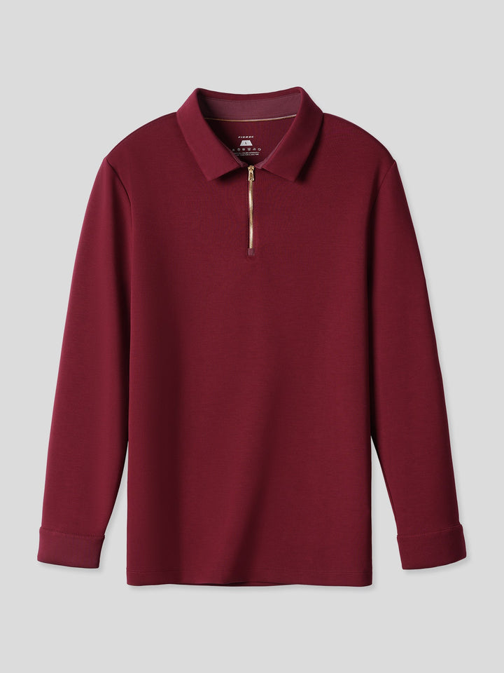 Modal Blend Long Sleeve Half Zip Polo