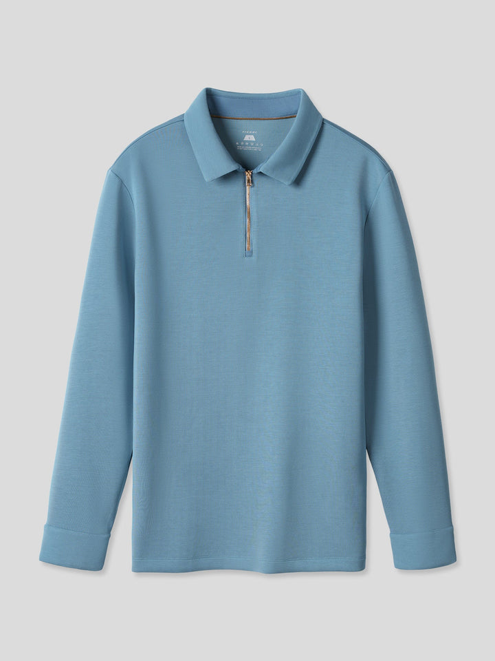 Modal Blend Long Sleeve Half Zip Polo