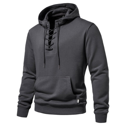 Valhalla X Cotton Lace-Up Hoodie