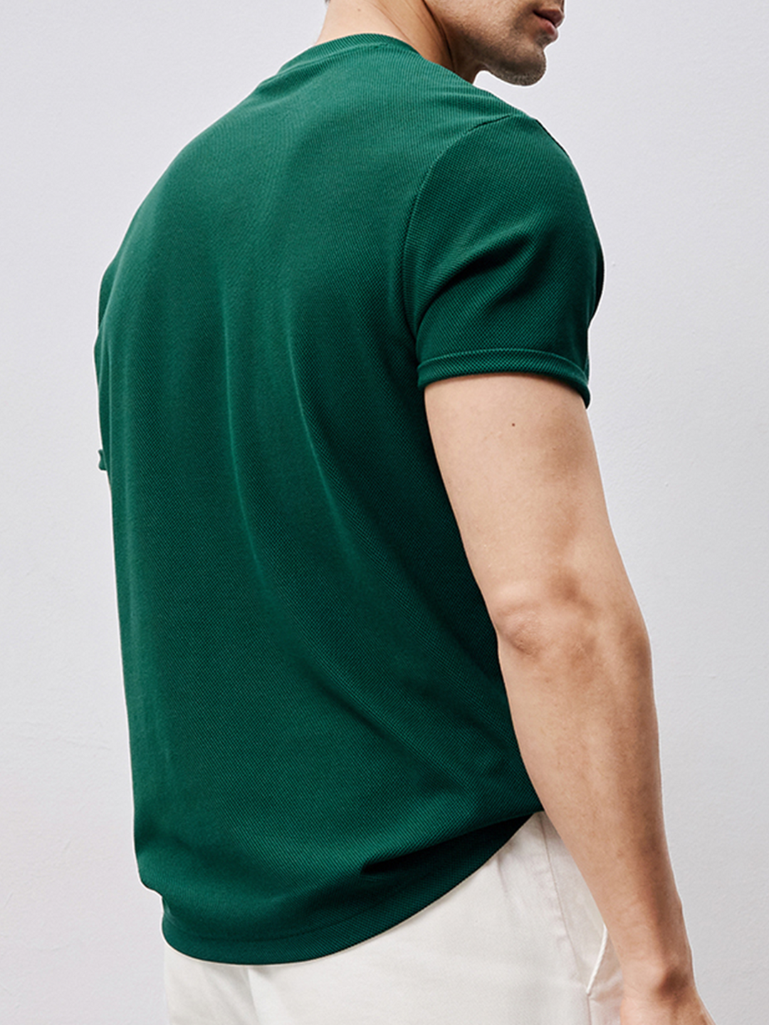 BreezeLuxe Breathable Piqué Crew Neck Short Sleeve Tee