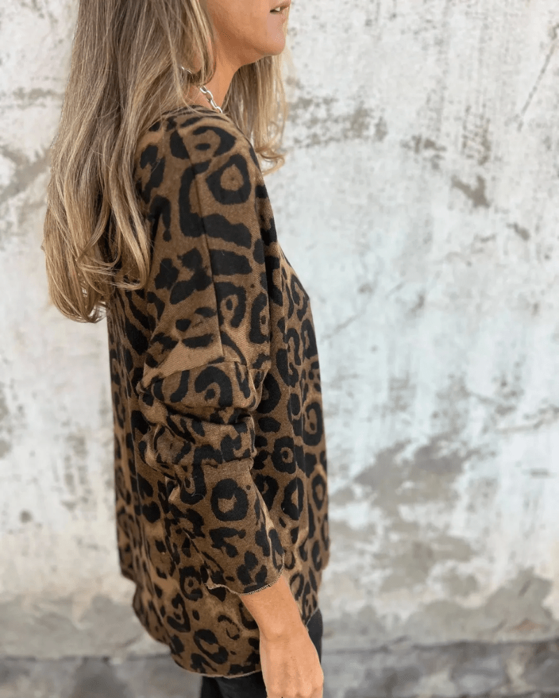 LOLA | CASUAL WOMEN’S TOP WITH LEOPARD PRINT (1+1 FREE)