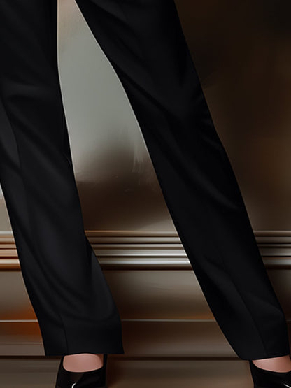 Classic Black Twill Pants for Daily Outfit