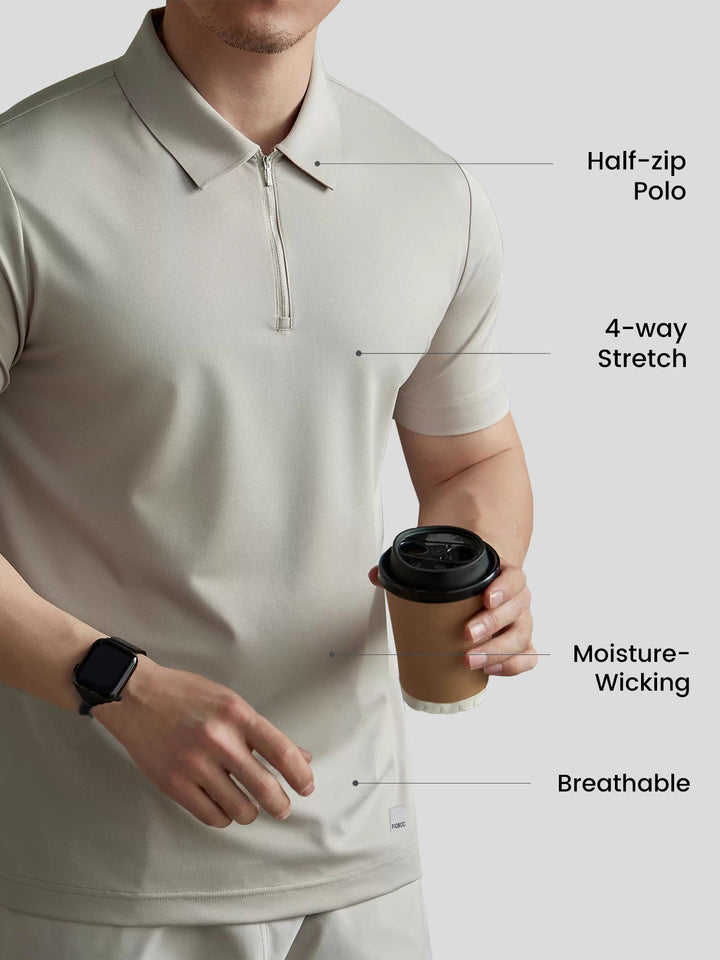 PerformancePro Piqué Short Sleeve Half Zip Polo